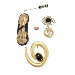 Vintage Brooch Lot of 5, Vintage Lapel Pin Bundle